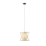 Aria Geometric Bamboo Pendant Light with Bamboo Shade For Indoor