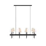 8-Light Traditional Chandelier with White Drum Shades For Indoor