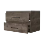 Lafayette 2-Drawer Wall Mounted Bathroom Vanity in Dark Brown and White