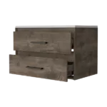 Lafayette 2-Drawer Wall Mounted Bathroom Vanity in Dark Brown and White