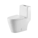 1-Piece Dual Flush Elongated Toilet in White, Seat Included