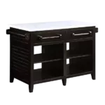 ACME Darwid Kitchen Island in Marble Top Top & Espresso Finish
