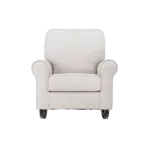 Wooden Frame Beige Fabric Rocking Chair of Wooden Legs Ideal for Living Room & Bedroom