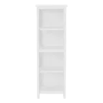 16 in. W x 48 in. H Free-Standing Modern Bath Tall Storage Shelf in White
