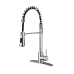 Kitchen Sink Faucet with Deck Plate in Brushed Nickel