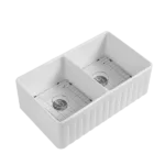 33 in. Double Bowl Two-Side Kitchen Sink with Grid and Strainer