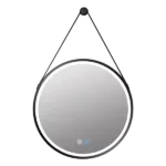 28 in. W x 28 in. H Round Stainless Steel Framed Dimmable Wall Bathroom Vanity Mirror in Black