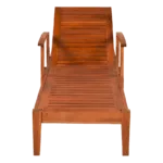 Water Resistant Wood Patio Outdoor Chaise Lounge with Beige