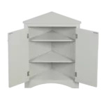 Gray Triangle Bathroom Storage Cabinet with Adjustable Shelves, Freestanding Floor Cabinet for Home Kitchen