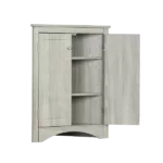 Open Style Shelf Cabinet with Adjustable Plates Ample Storage Space Easy to Assemble, Oak