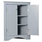 Blue Triangle Bathroom Storage Cabinet with Adjustable Shelves, Freestanding Floor Cabinet for Home Kitchen