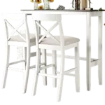Modern Cherry 3 Piece Dining Set With Rectangular Wooden Table  And 2 Chairs For Small Spaces