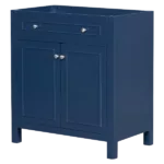 30" Bathroom Vanity without Sink Top, Cabinet Base Only, Bathroom Storage Cabinet with Two Doors and Adjustable Shelf, Blue