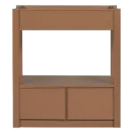 30" Bathroom Vanity without Sink Top, Cabinet Base Only, Open Storage Shelf and Two Drawers, Brown