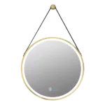 32 in. W x 32 in. H Round Stainless Steel Framed Dimmable Wall Bathroom Vanity Mirror in Gold