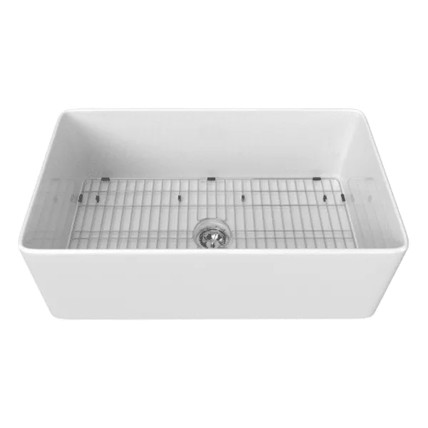 Ceramic White 30 Inch Rectangular Farmhouse Kitchen Sink