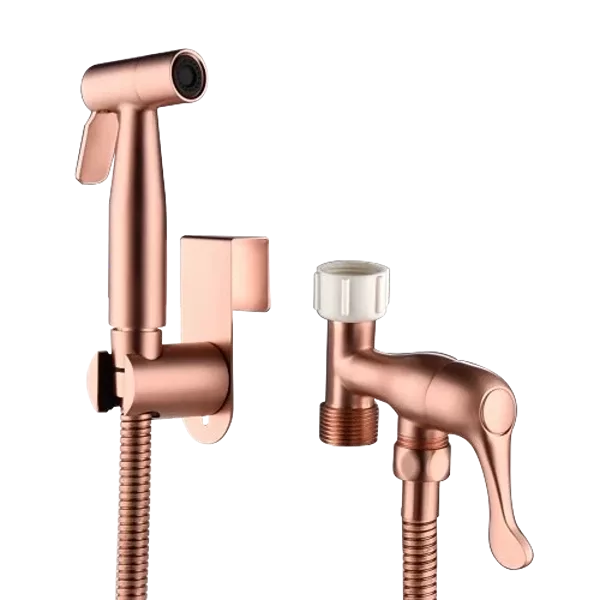 Stainless Steel Bidet Sprayer with Sprayer Holder in Rose Gold