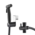 Single-Handle Bidet Faucet with Sprayer Holder in Black Color