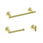 3-Piece Bath Hardware Set with Towel Bar, Toilet Paper Holder and Towel Hook in Gold