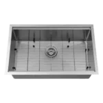 Stainless Steel 30 in. Single Bowl Undermount Workstation Kitchen Sink with Integrated Ledge