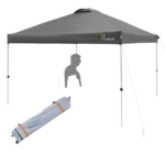 10 ft. Width x 10 ft. Length Pop Up Portable Folding Instant Canopy Tent With Roller Bag in Gray Color