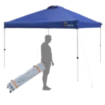10 ft. Width x 10 ft. Length Folding Pop-Up Canopy with Roller Bag in Blue Color