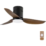 40 in. Walnut Indoor Ceiling Fan with LED Light and Remote Control