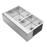 33"L Double Basin Stainless Steel Kitchen Sink with Rectangular Shape