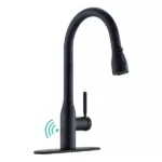 Touchless Single Handle Pull-down Kitchen Faucet with Deck Plate