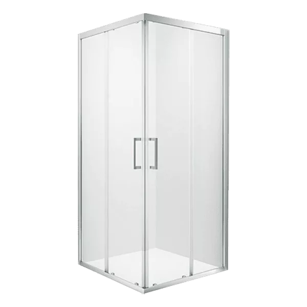 35.38 in. W x 76 in. H Neo Angle Pivot Semi Frameless Corner Shower Enclosure in Chrome