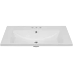 36" Single Bathroom Basin Sink,  Vanity Top Only, 3-Faucet Holes, Resin