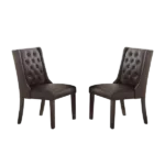 Modern Espresso Faux Leather Dining Chair of Wooden Frame And Legs For Dining Room