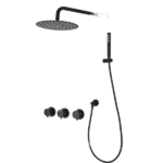 Contemporary Matte Black Wall Mounted Bathroom Shower Set
