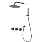 Contemporary Matte Black Wall Mounted Bathroom Shower Set