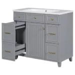 36" Bathroom Vanity Cabinet with Sink Top Combo Set, Grey, Single Sink, Shaker Cabinet with Soft Closing Door and Drawer