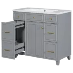 36" Bathroom Vanity Cabinet with Sink Top Combo Set, Grey, Single Sink, Shaker Cabinet with Soft Closing Door and Drawer