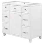 36" Bathroom Vanity Cabinet with Sink Top Combo Set,White,Single Sink,Shaker Cabinet with Soft Closing Door and Drawer