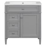 30 in. W Modern Bathroom Vanity with Sink, 2 Drawers, and Tip-Out Drawer