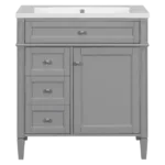 30 in. W Modern Bathroom Vanity with Sink, 2 Drawers, and Tip-Out Drawer