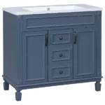 36'' Bathroom Vanity with Top Sink, Modern Bathroom Storage Cabinet with 2 Soft Closing Doors and 2 Drawers, Single Sink Bathroom Vanity
