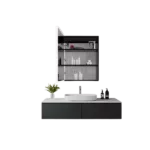 LED Mirror Medicine Cabinet with Lights, Dimmer, Defogger, Clock, Temp Display, 3X Makeup Mirror, Outlet and USB in White