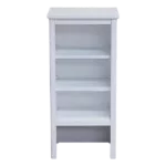 Bathroom 17 in. W Rectangular Freestanding Wooden Storage Tower with Open Shelves in White