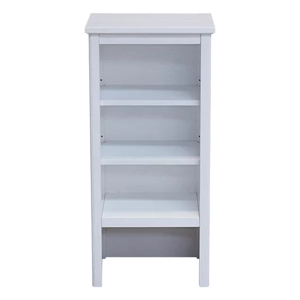 Bathroom 17 in. W Rectangular Freestanding Wooden Storage Tower with Open Shelves in White