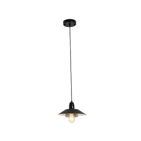 WELLFOR Black Farmhouse Lantern LED Mini Hanging Pendant Light For Indoor