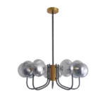 10-Light Modern Black Metal Linear Chandelier for Living Room, Dining Room, Bedroom