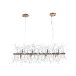 36.6 in. 12-Light Modern Golden Iron Crystal Multi-Particle Chandelier Ceiling Light Dimmable For Indoor