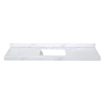 Snow mountain rock plate table Bathroom Vanity Top 61 "x 22" , CUPC ceramic sink and three-hole faucet hole with backsplash