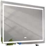 72 in. W x 48 in. H Frameless LED Rectangular Bathroom Vanity Mirror in White