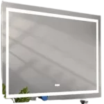 72 in. W x 48 in. H Frameless LED Rectangular Bathroom Vanity Mirror in White