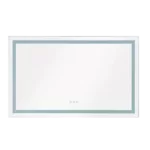 60 in. W x 36 in. H Rectangular Frameless Single Bathroom Vanity Mirror in Polished Crystal Bathroom Vanity in White